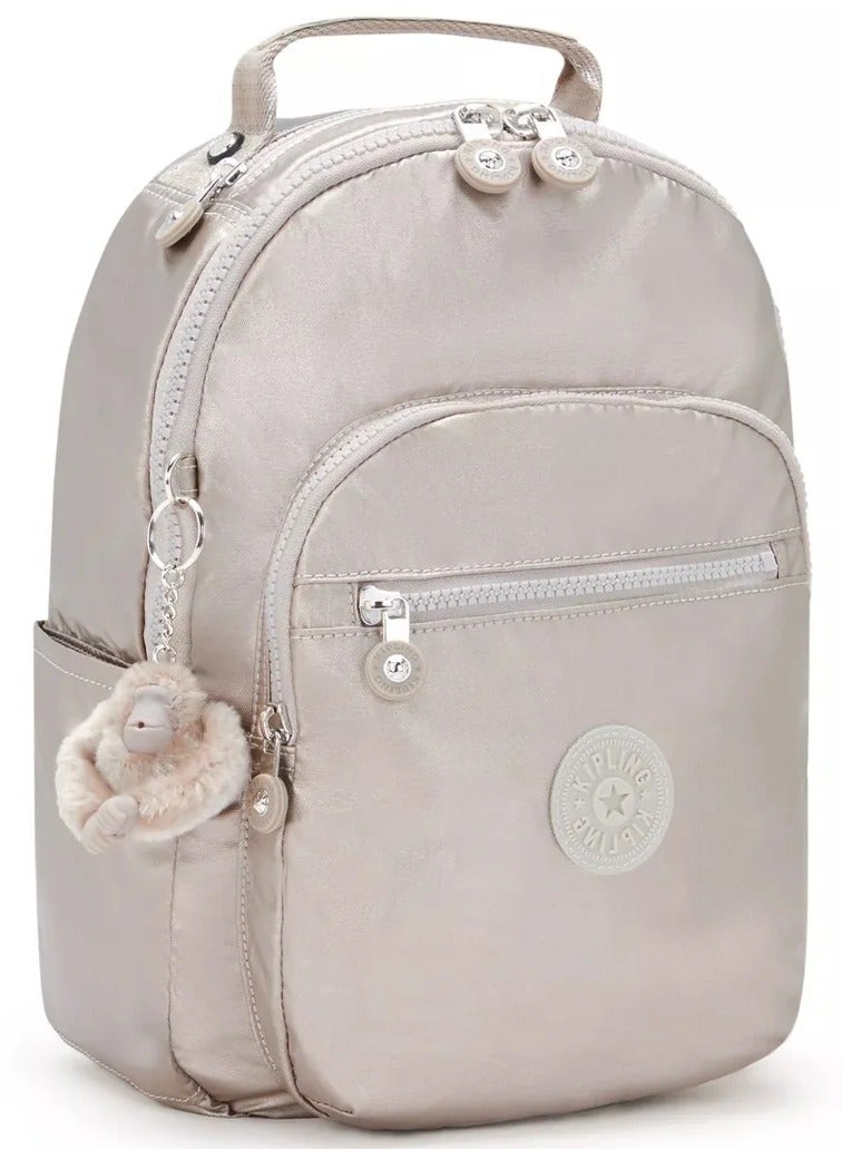 كيبلينغ حقيبة ظهر صغيرة نسائية من سيول مع جيب لوحي - لمعان معدني - Image 4